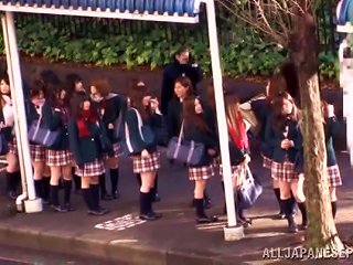 An Unidentified Male Violently Rapes A Teenage Japanese Girl Wearing Her School Uniform Outside.